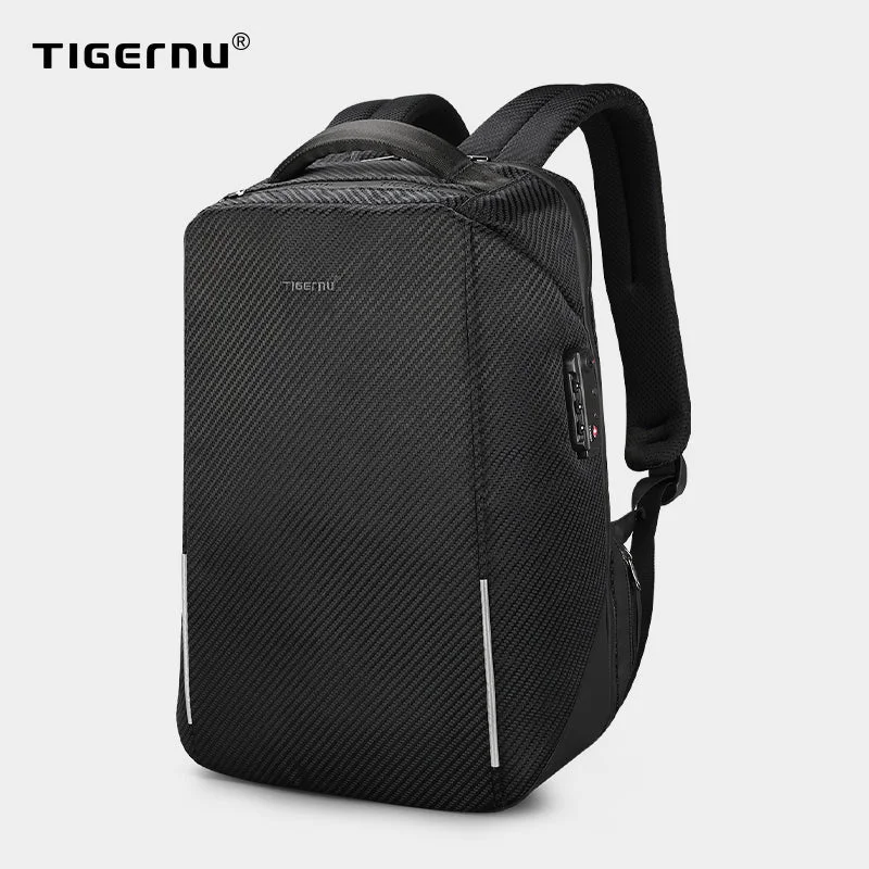 Leather travel tote bag with multiple compartments for business tripsTigernu New Arrival TSA Lock No Key Business Laptop Backpacks Hign Quality 15.6 inch Anti Theft Men Travel Bags Male Mochilas