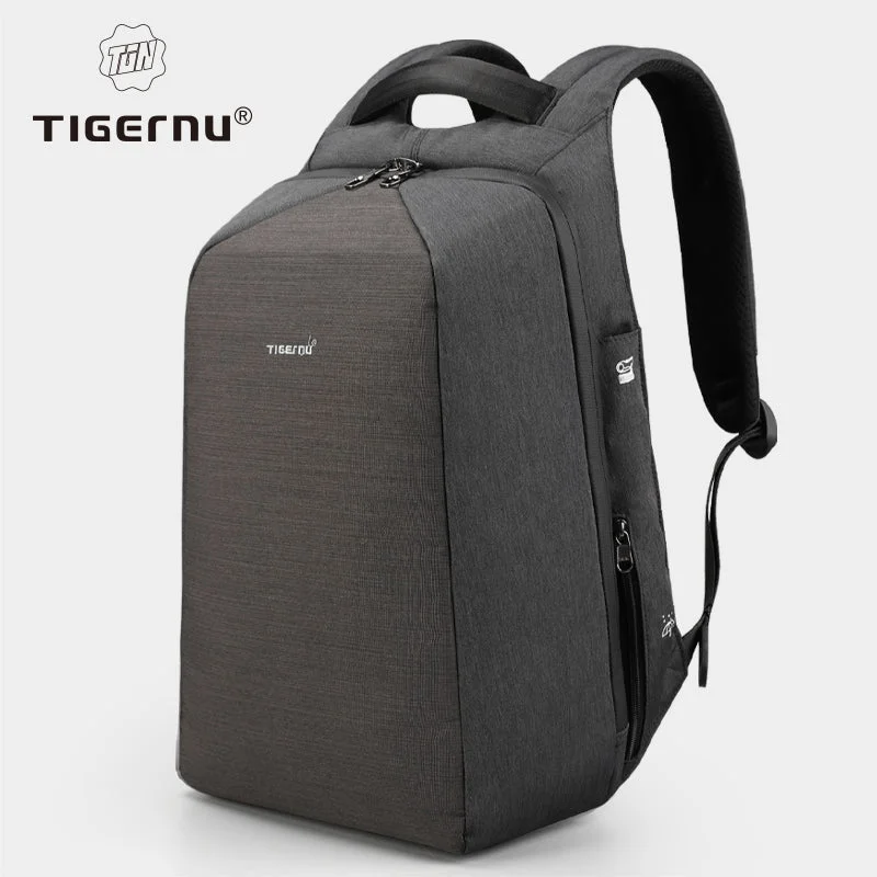 Multi-functional travel backpack with a hidden pocket for valuablesTigernu Women's Backpack Fashion Leisure Business High Quality Zipper Clutch Carbon Steel Anti theft Waterproof Women's School Travel Bag Laptop Computer Backpack Women's Backpack