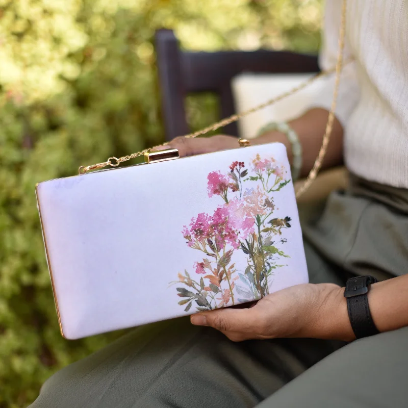 Large Sequin Clutch in Gold for Red - Carpet EventsWild Flowers-Clutch