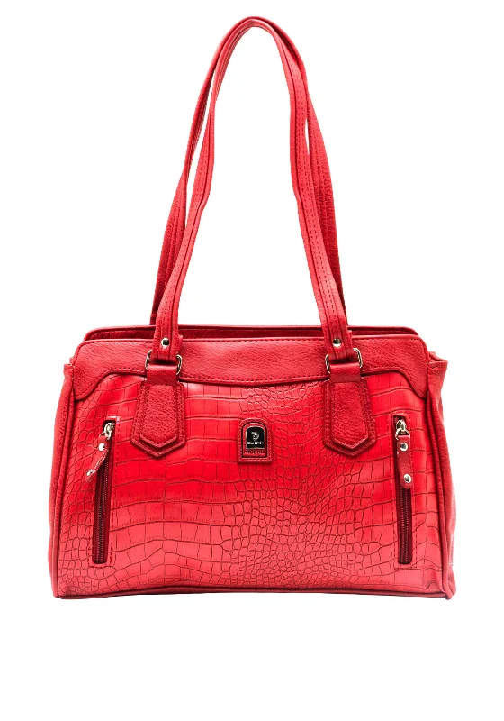 Quilted Shoulder Bag in Cream for a Classic and Elegant LookZen Collection Croc Print Medium Shoulder Bag, Red