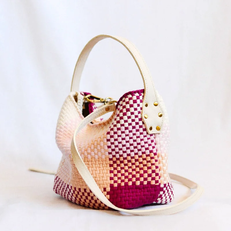 Metallic Crossbody Bag in Silver for New Year's Eve and Special CelebrationsBuslo Micro Blocks Pink Skies