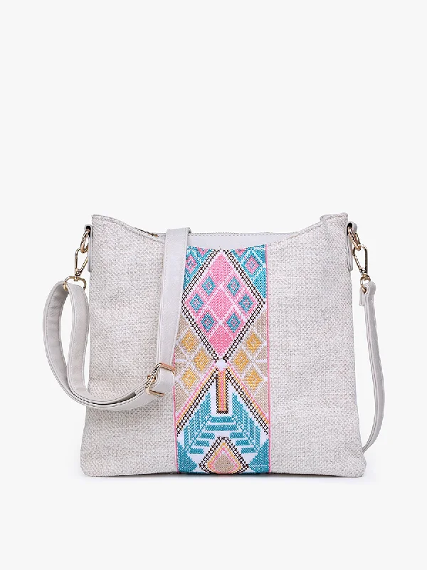 Women's Crossbody Bag with Adjustable Strap in Orange for Customizable ComfortEmma Vegan Tribal Crossbody