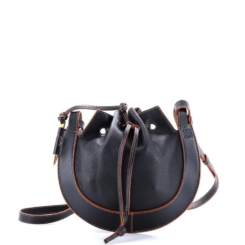 Leather - Trimmed Denim Crossbody Bag in Blue for a Vintage - Inspired LookHorseshoe Crossbody Bag Leather Small