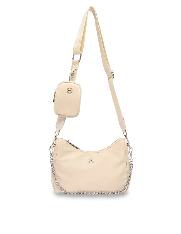 Quilted Leather Crossbody Bag in Cream for a Classic and Elegant AppearanceMocha Ebby Crossbody Bag - Cream