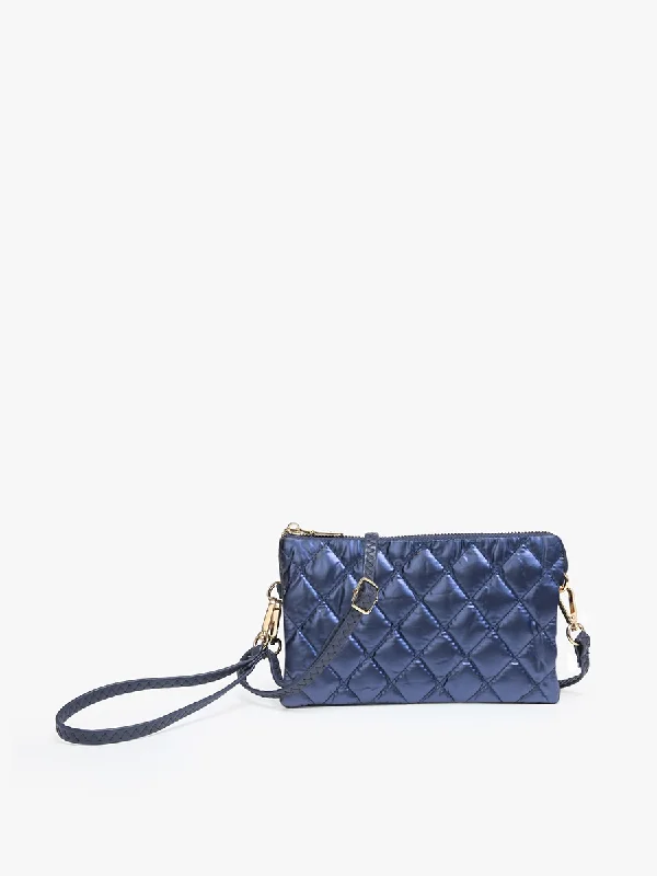 Leather - Trimmed Denim Crossbody Bag in Blue for a Vintage - Inspired LookRiley Vegan Puffer Crossbody